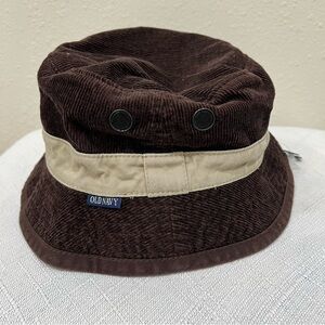 NWT Old Navy Brown and Tan Corduroy Bucket Hat Size S/M New Retro Men’s Sun Wear
